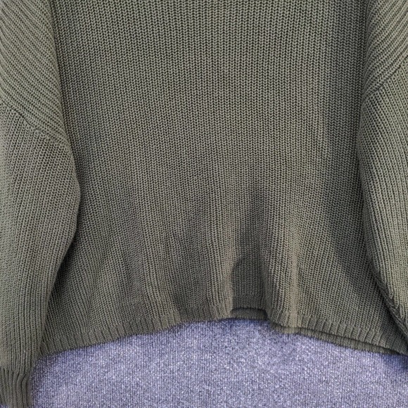 Torrid Women's Knit Sweater Green Plus Size 3 Ribbed Trim Cotton Blend - Picture 8 of 13